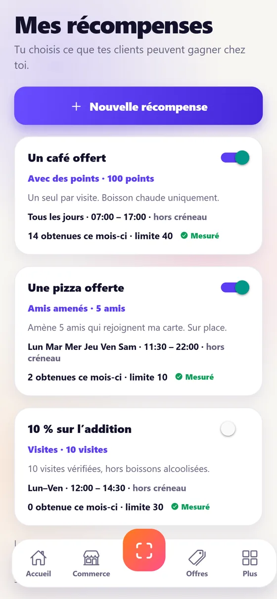 Récompenses du commerce